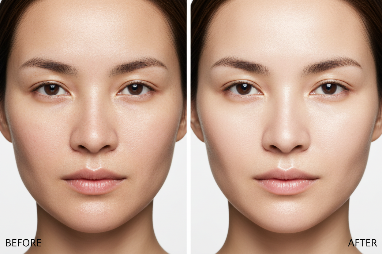 Before and after using GlowMaxx Retinol & Vitamin C Glow Serum